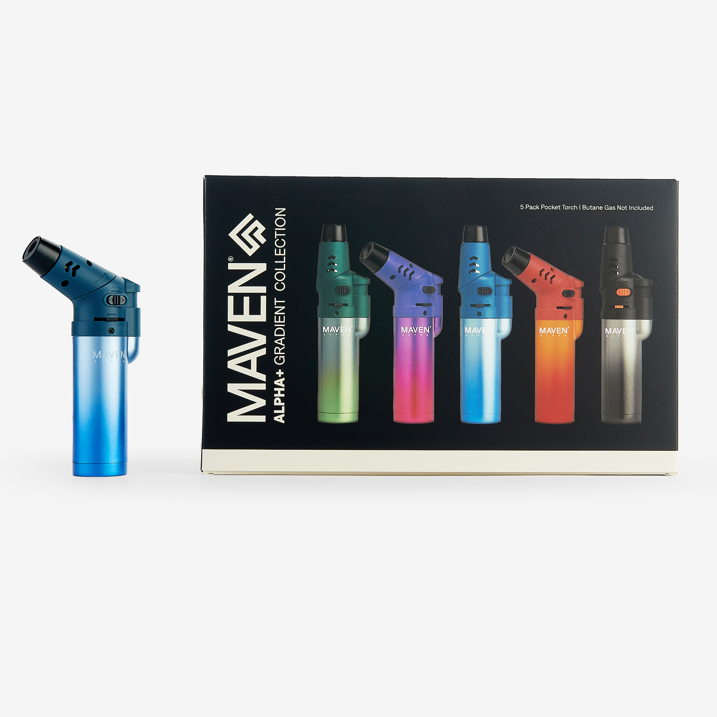 Alpha Gradient Collection - 5 Pack Maven Pocket Torch Lighter