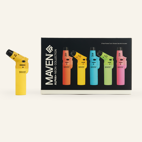 Alpha Neon Collection - 5 Pack Maven Pocket Torch Lighter | Maven