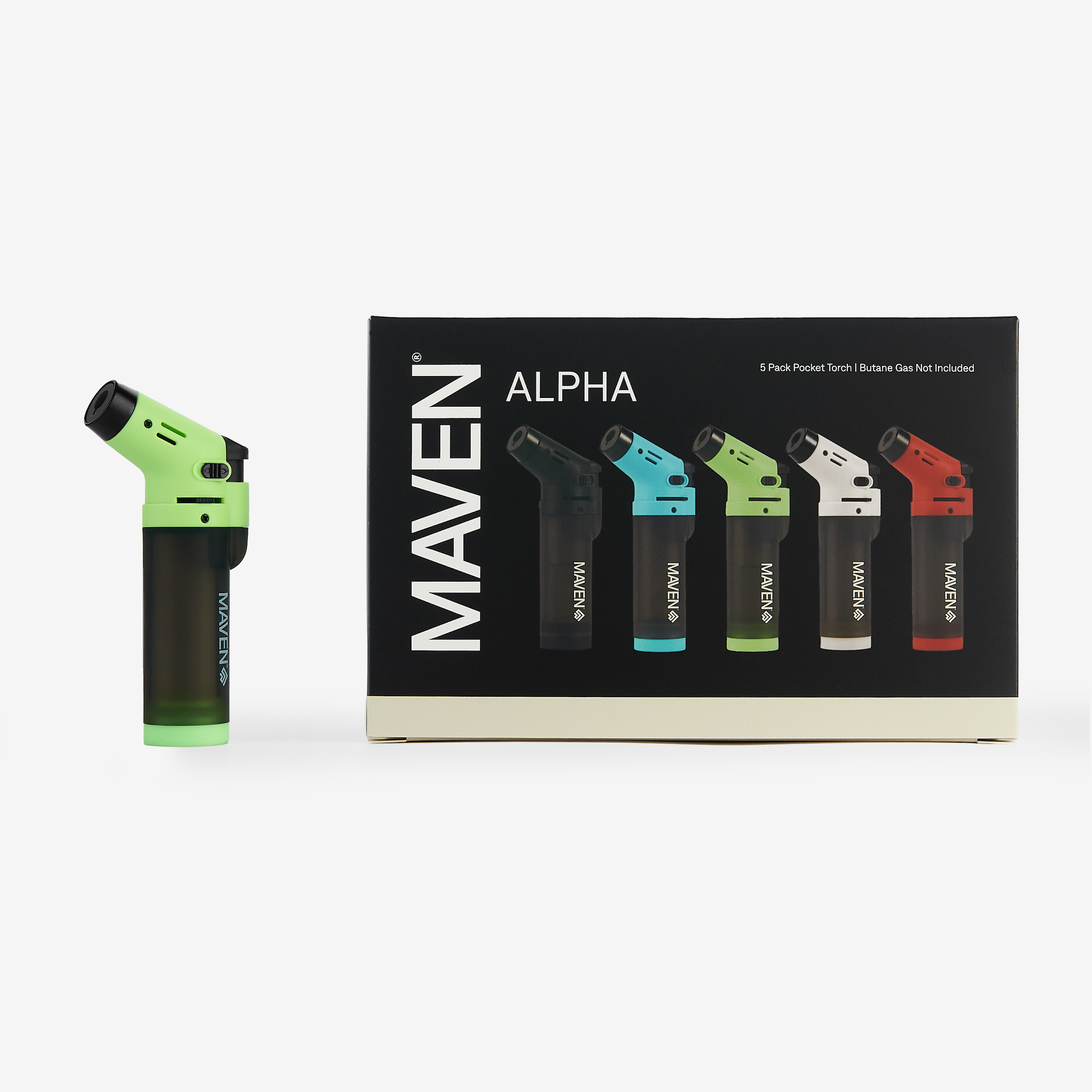 Alpha Transparent - 5 Pack Maven Torch Lighters | Maven Torch